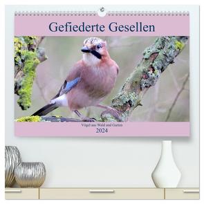 Gefiederte Gesellen – Vögel aus Wald und Garten (hochwertiger Premium Wandkalender 2024 DIN A2 quer), Kunstdruck in Hochglanz von Klatt,  Arno