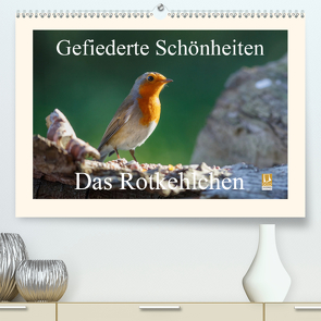 Gefiederte Schönheiten – Das Rotkehlchen (Premium, hochwertiger DIN A2 Wandkalender 2021, Kunstdruck in Hochglanz) von Poetsch,  Rolf