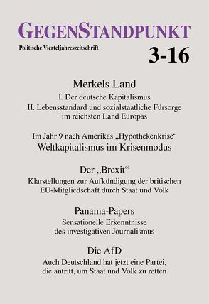 GegenStandpunkt 3-16 von GegenStandpunkt Verlag München