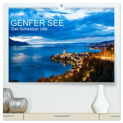 GENFER SEE Das Schweizer Ufer (hochwertiger Premium Wandkalender 2024 DIN A2 quer), Kunstdruck in Hochglanz von Dieterich,  Werner
