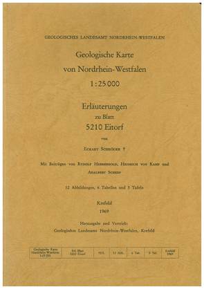 Geologische Karten von Nordrhein-Westfalen 1:25000 / Eitorf von Herberhold,  Rudolf, Kamp,  Heinrich von, Scherp,  Adalbert, Schröder,  Eckart