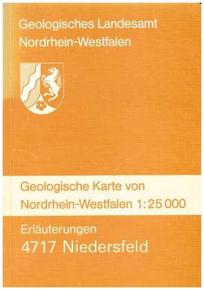 Geologische Karten von Nordrhein-Westfalen 1:25000 / Niedersfeld von Bastin,  Horst A, Grünhagen,  Heinz, Kamp,  Heinrich von, Leuteritz,  Klaus