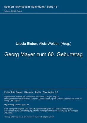 Georg Mayer zum 60. Geburtstag von Bieber,  Ursula, Woldan,  Alois