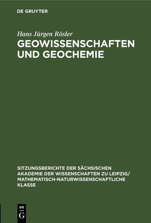Geowissenschaften und Geochemie von Rösler,  Hans Jürgen