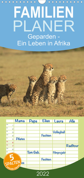 Familienplaner Geparden – Ein Leben in Afrika (Wandkalender 2022 , 21 cm x 45 cm, hoch) von Herzog,  Michael