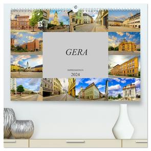 Gera Impressionen (hochwertiger Premium Wandkalender 2024 DIN A2 quer), Kunstdruck in Hochglanz von Meutzner,  Dirk