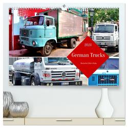 German Trucks – Deutsche LKW in Kuba (hochwertiger Premium Wandkalender 2024 DIN A2 quer), Kunstdruck in Hochglanz von von Loewis of Menar,  Henning