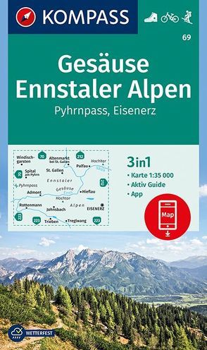 KOMPASS Wanderkarte Gesäuse, Ennstaler Alpen, Pyhrnpass, Eisenerz von KOMPASS-Karten GmbH