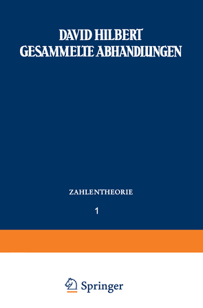 Gesammelte Abhandlungen von Hilbert,  David