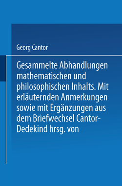 Gesammelte Abhandlungen von Cantor,  Georg, Zermelo,  Ernst