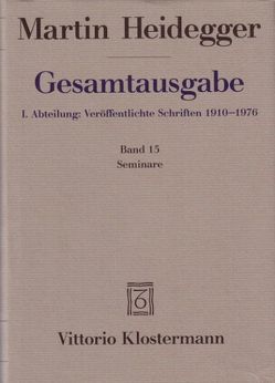 Seminare von Heidegger,  Martin, Ochwadt,  Curd