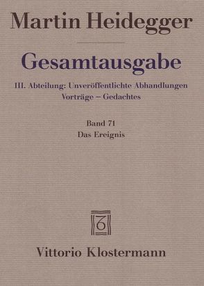 Das Ereignis (1941/42) von Heidegger,  Martin, Herrmann,  Friedrich-Wilhelm von
