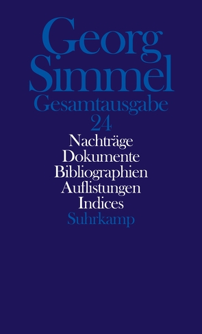 Gesamtausgabe in 24 Bänden von Rammstedt,  Angela, Rammstedt,  Otthein, Schullerus,  Erwin, Simmel,  Georg