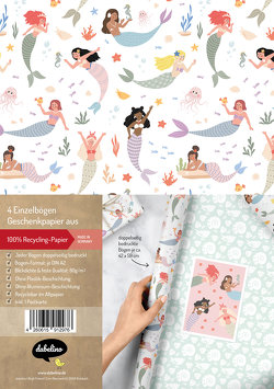 Geschenkpapier-Set für Kinder: Meerjungfrau und Muscheln