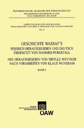 Geschichte Wassaf`s – Band 1 von Wentker,  Sibylle