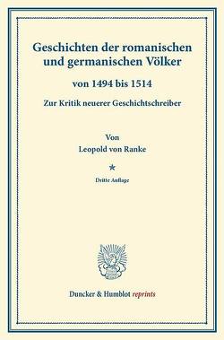 Geschichten der romanischen und germanischen Völker von Ranke,  Leopold Von