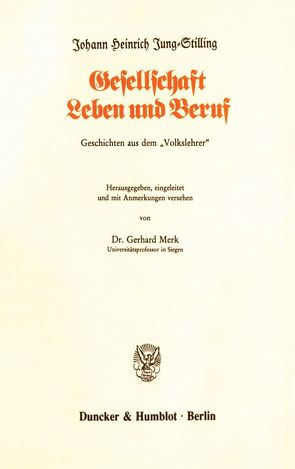 Gesellschaft, Leben und Beruf. von Jung-Stilling,  Johann Heinrich