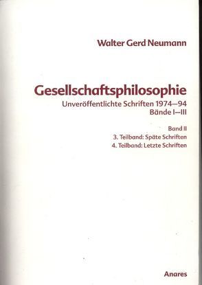 Gesellschaftsphilosophie II von Neumann,  Walter Gerd