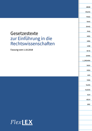 Gesetzestexte zur Einführung in die Rechtswissenschaften