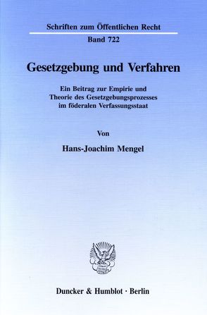 Gesetzgebung und Verfahren. von Mengel,  Hans-Joachim