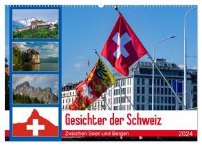 Gesichter der Schweiz, Zwischen Seen und Bergen (Wandkalender 2024 DIN A2 quer), CALVENDO Monatskalender von Gaymard,  Alain