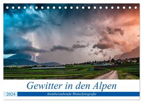 Gewitter in den Alpen (Tischkalender 2024 DIN A5 quer), CALVENDO Monatskalender von Jovanovic,  Danijel