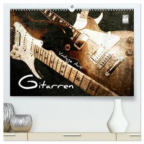 GITARREN Vintage Art (hochwertiger Premium Wandkalender 2024 DIN A2 quer), Kunstdruck in Hochglanz von Bleicher,  Renate