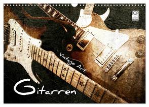 GITARREN Vintage Art (Wandkalender 2024 DIN A3 quer), CALVENDO Monatskalender von Bleicher,  Renate