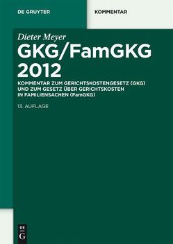 GKG/FamGKG 2012 von Meyer,  Dieter