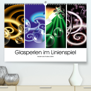 Glasperlen im Linienspiel (Premium, hochwertiger DIN A2 Wandkalender 2021, Kunstdruck in Hochglanz) von Sattler,  Heidemarie