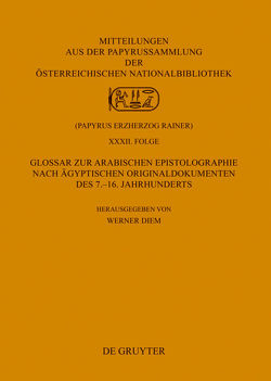 Glossar zur arabischen Epistolographie nach ägyptischen Originaldokumenten des 7.–16. Jahrhunderts von Diem,  Werner
