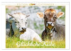 Glückliche Kühe – Edition Lichtfänger (Wandkalender 2024 DIN A3 quer), CALVENDO Monatskalender von CALVENDO,  CALVENDO