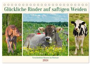 Glückliche Rinder auf saftigen Weiden (Tischkalender 2024 DIN A5 quer), CALVENDO Monatskalender von Kleemann,  Claudia