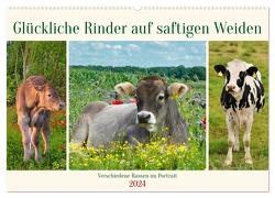 Glückliche Rinder auf saftigen Weiden (Wandkalender 2024 DIN A2 quer), CALVENDO Monatskalender von Kleemann,  Claudia