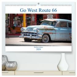 Go west Route 66 (hochwertiger Premium Wandkalender 2024 DIN A2 quer), Kunstdruck in Hochglanz von Adams www.foto-you.de,  Heribert