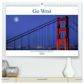 Go West. USA – Die Highlights des Südwesten (hochwertiger Premium Wandkalender 2024 DIN A2 quer), Kunstdruck in Hochglanz von Genser,  Karl