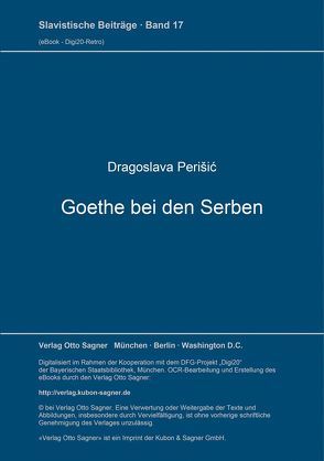 Goethe bei den Serben von Perišic,  Dragoslava