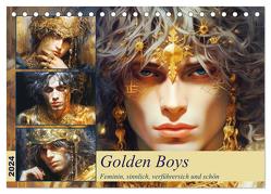 Golden Boys. Feminin, sinnlich, verführersich und schön (Tischkalender 2024 DIN A5 quer), CALVENDO Monatskalender von Hurley,  Rose