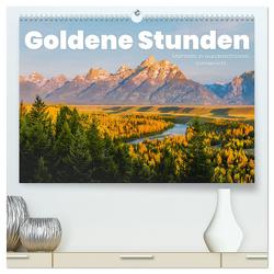 Goldene Stunden – Momente in wunderschönem Sonnenlicht. (hochwertiger Premium Wandkalender 2024 DIN A2 quer), Kunstdruck in Hochglanz von SF,  SF
