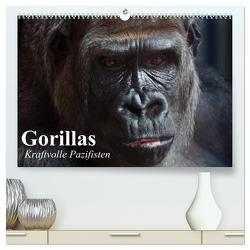 Gorillas. Kraftvolle Pazifisten (hochwertiger Premium Wandkalender 2024 DIN A2 quer), Kunstdruck in Hochglanz von Stanzer,  Elisabeth
