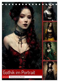 Gothik im Portrait – Viktorianische Kleider (Tischkalender 2024 DIN A5 hoch), CALVENDO Monatskalender von Frost,  Anja