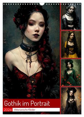Gothik im Portrait – Viktorianische Kleider (Wandkalender 2024 DIN A3 hoch), CALVENDO Monatskalender von Frost,  Anja