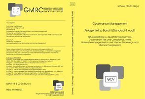Governance-Management Anlagenteil zu Band II (Standard & Audit) von Fruth,  Klaus, Scherer,  Josef