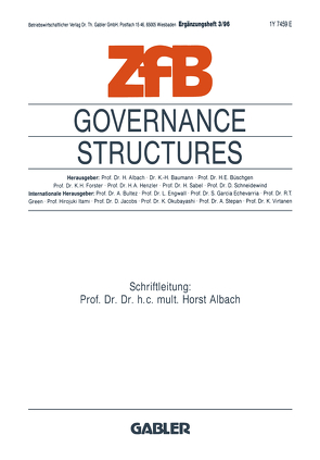 Governance Structures von Albach,  Horst