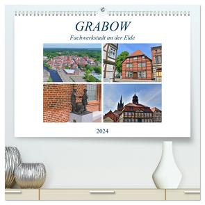 Grabow – Fachwerkstadt an der Elde (hochwertiger Premium Wandkalender 2024 DIN A2 quer), Kunstdruck in Hochglanz von Rein,  Markus