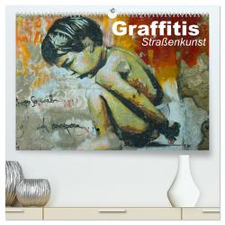 Graffitis • Straßenkunst (hochwertiger Premium Wandkalender 2024 DIN A2 quer), Kunstdruck in Hochglanz von Stanzer,  Elisabeth