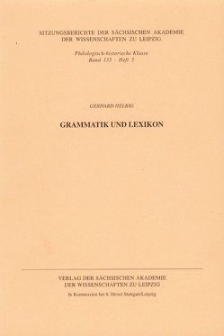 Grammatik und Lexikon von Helbig,  Gerhard