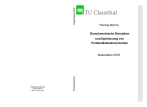 Granulometrische Simulation und Optimierung von Portlandkalksteinzementen von Bohne,  Thomas