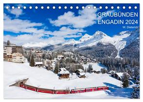 Graubünden Engadin 2024 (Tischkalender 2024 DIN A5 quer), CALVENDO Monatskalender von Dieterich,  Werner
