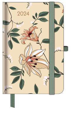 GreenLine Diary Floral 2024 – Buchkalender – Taschenkalender – 10×15